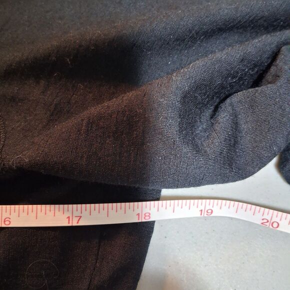 Merino Wool Seg'ments Women's Long Sleeve Top Base Layer Black Fitted Size L - Picture 9 of 10